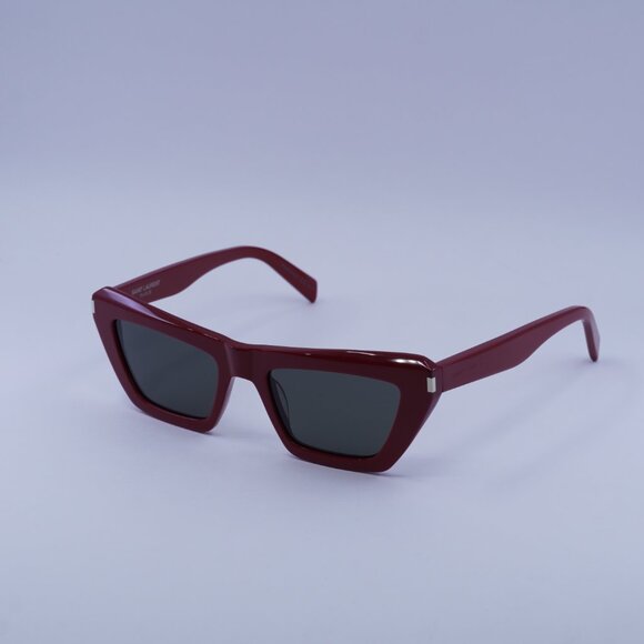 Saint Laurent SL467 003 Sunglasses Red Cat Eye Frame, Grey Lenses main image 4